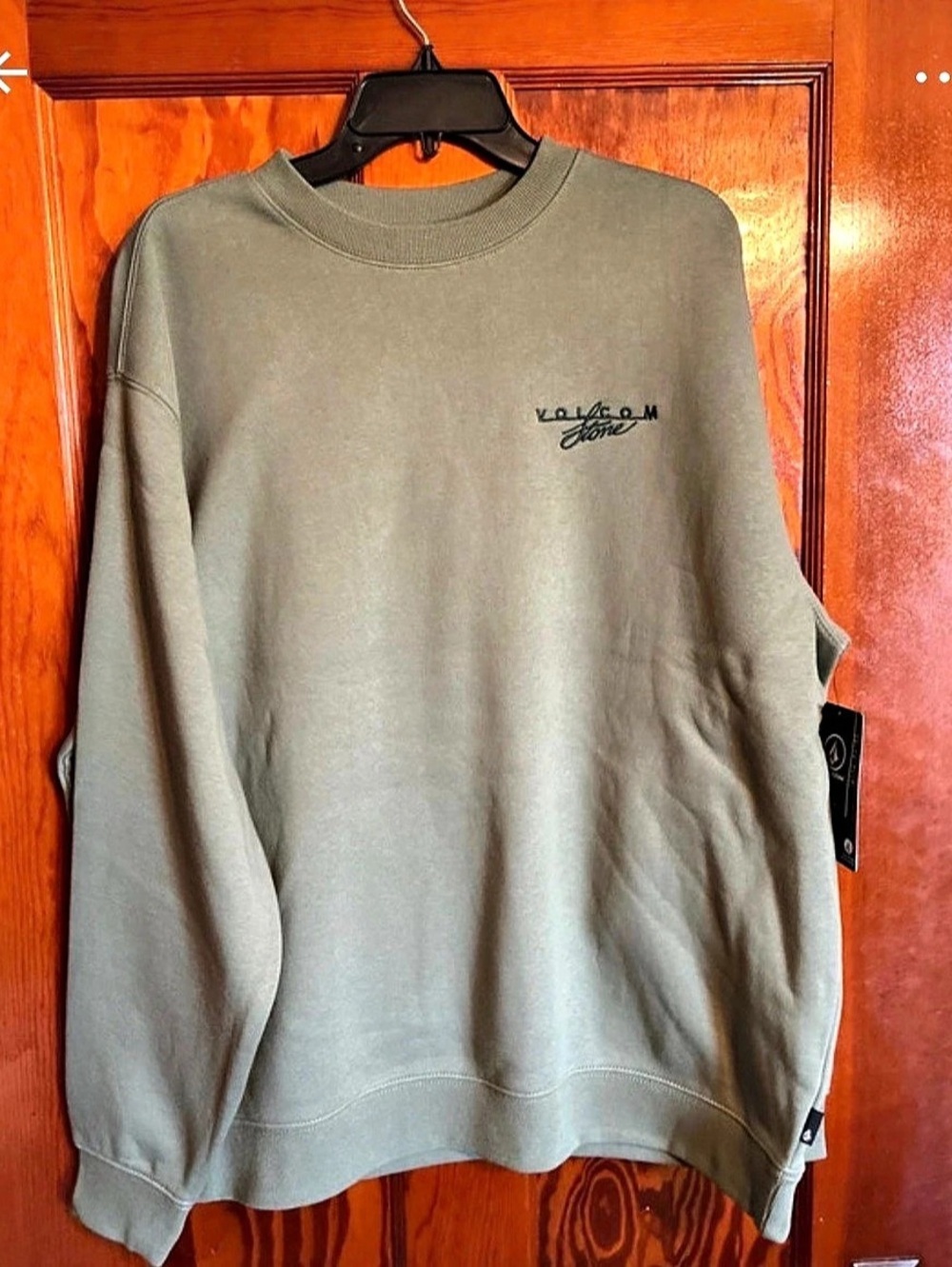 Volcom Single Stone PW Crew Olive Crewneck Sweatshirt nwt